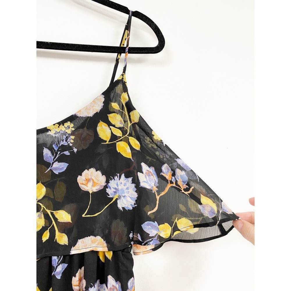 Black Floral Spaghetti Strap Maxi Dress - Picture 2 of 9